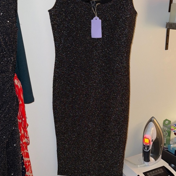 Forever 21 Sparkling Black Midi Dress - Picture 1 of 4